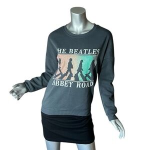 The Beatles Abbey Road Crew Neck Sweatshirt Soft Grey SIZE Small